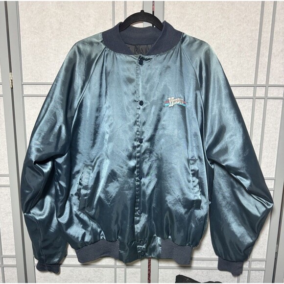 Vintage Wendy’s Jacket Black Satin Bomber Fast Food Employee Uniform 80s Medium - Picture 9 of 12